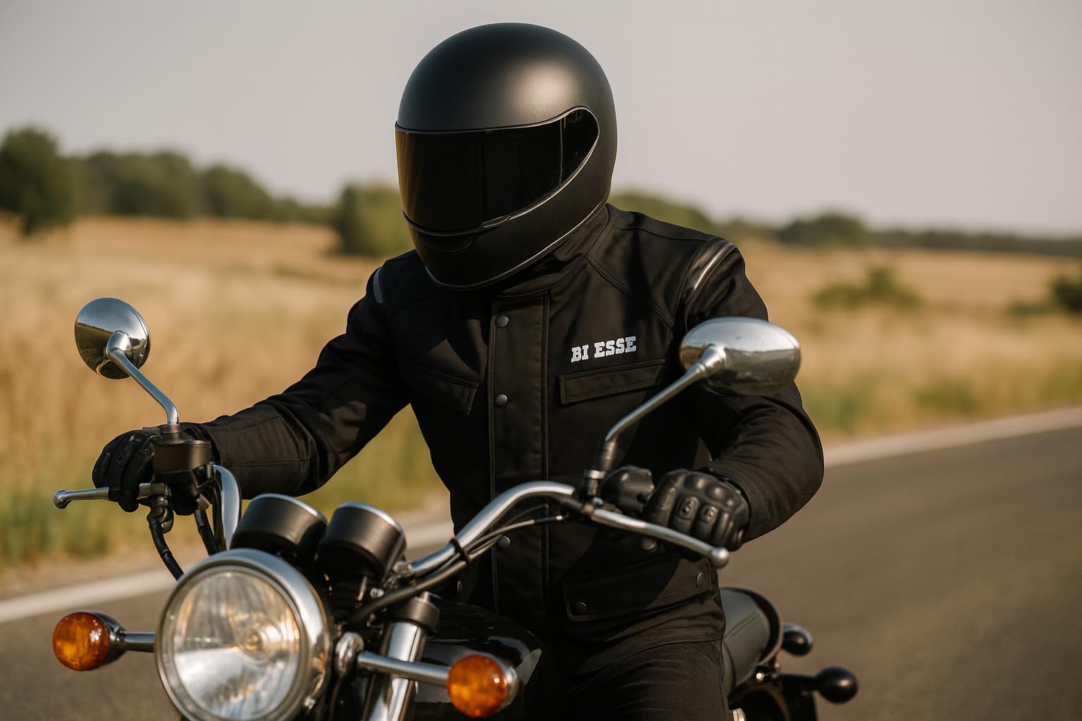 BI ESSE - Chaqueta de moto de cordura para hombre, tejido impermeable, forro térmico extraíble, protecciones certificadas.