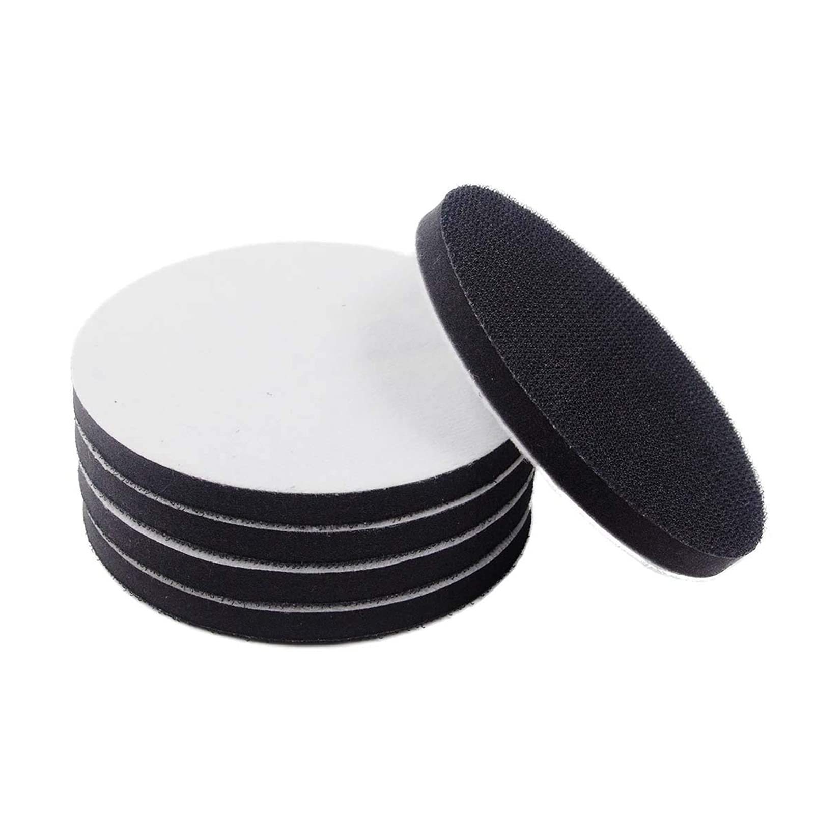 Cepillo de esponja de lija lijado Paquete de 5 almohadillas de interfaz de alta densidad de 6 pulgadas de 150 mm, ganchos y bucles, cojines de cojín de esponja de 6 pulgadas (5 juegos)