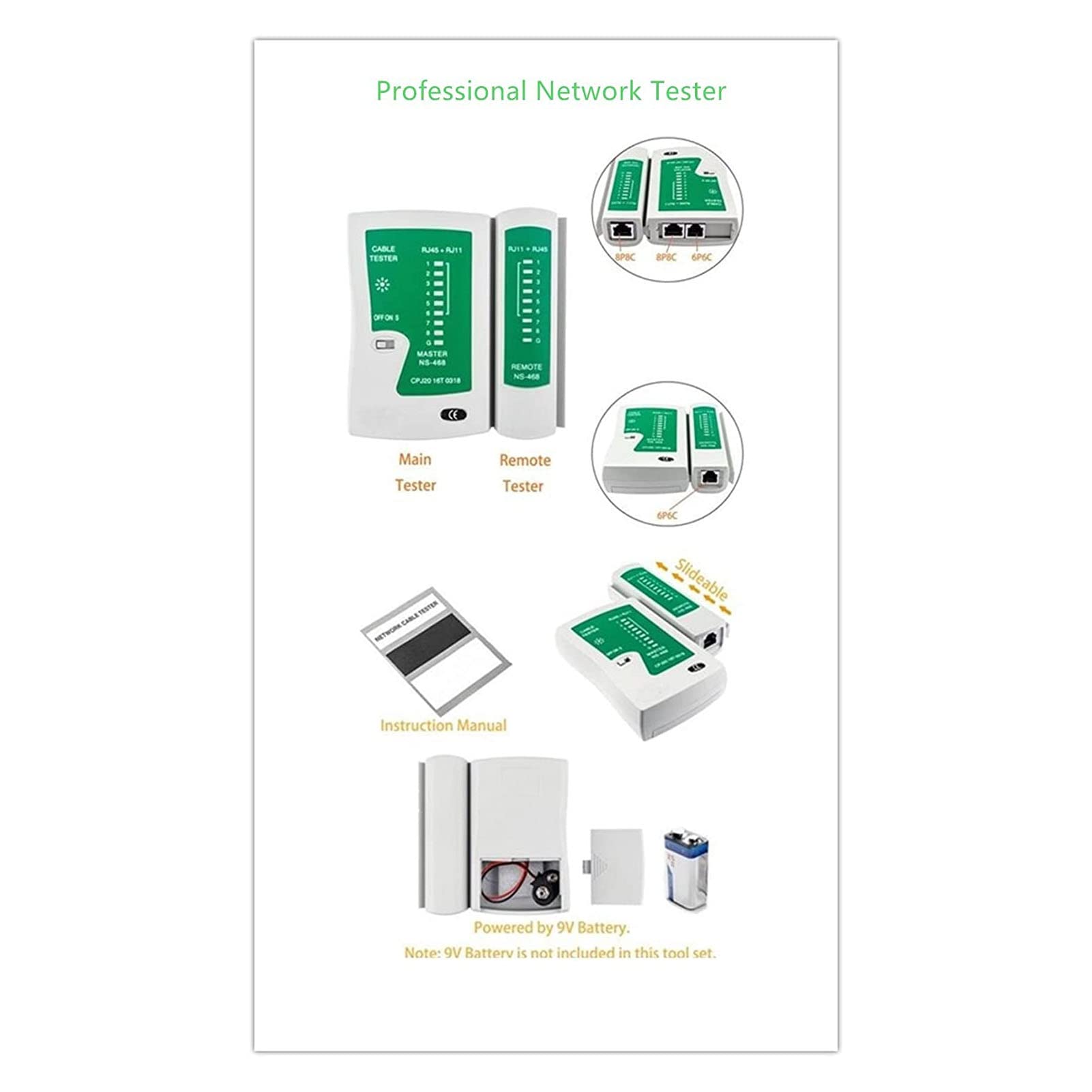 Kit di strumenti di riparazione di rete Set professionale di spelafili per crimpatrice RJ45 con custodia per la riparazione di cavi Ethernet nel laboratorio di casa e ufficio