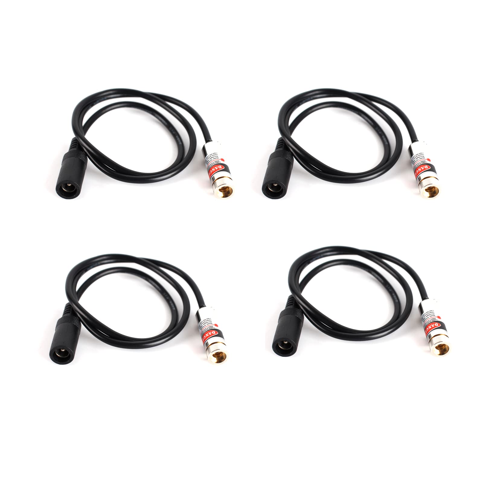 Beitesi Red Line Laser Module, Industrial Laser Module, Adjustable Focus, Line Length 19.7″ Dc Plug Diameter (Point-4Pack)
