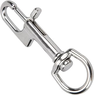 VGEBY Single Ended Snap Clips,Stainless Steel Diving Clips Single Eye Bolt Snap Hooks Buckle Ended Flagpole Snap Clips for Keychain/Tarp Covers (90mm) Diving Supplies
