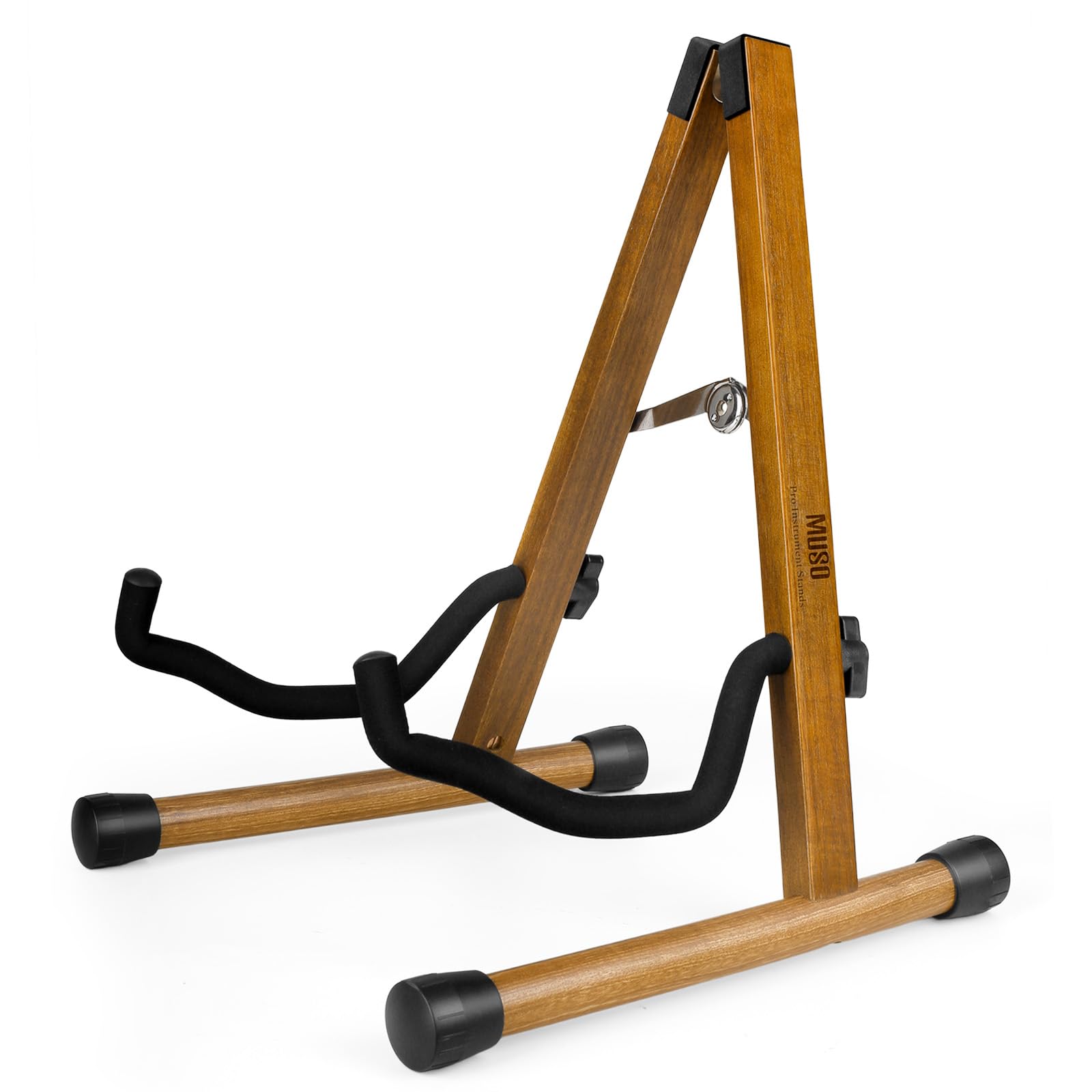 Muso Acacia Guitar Stand, A-Frame Folding, Easy Assembly And Portable, For Bass, Ukulele, Banjo, Cello, Mandolin, Solid Holder, Durable (Acacia)
