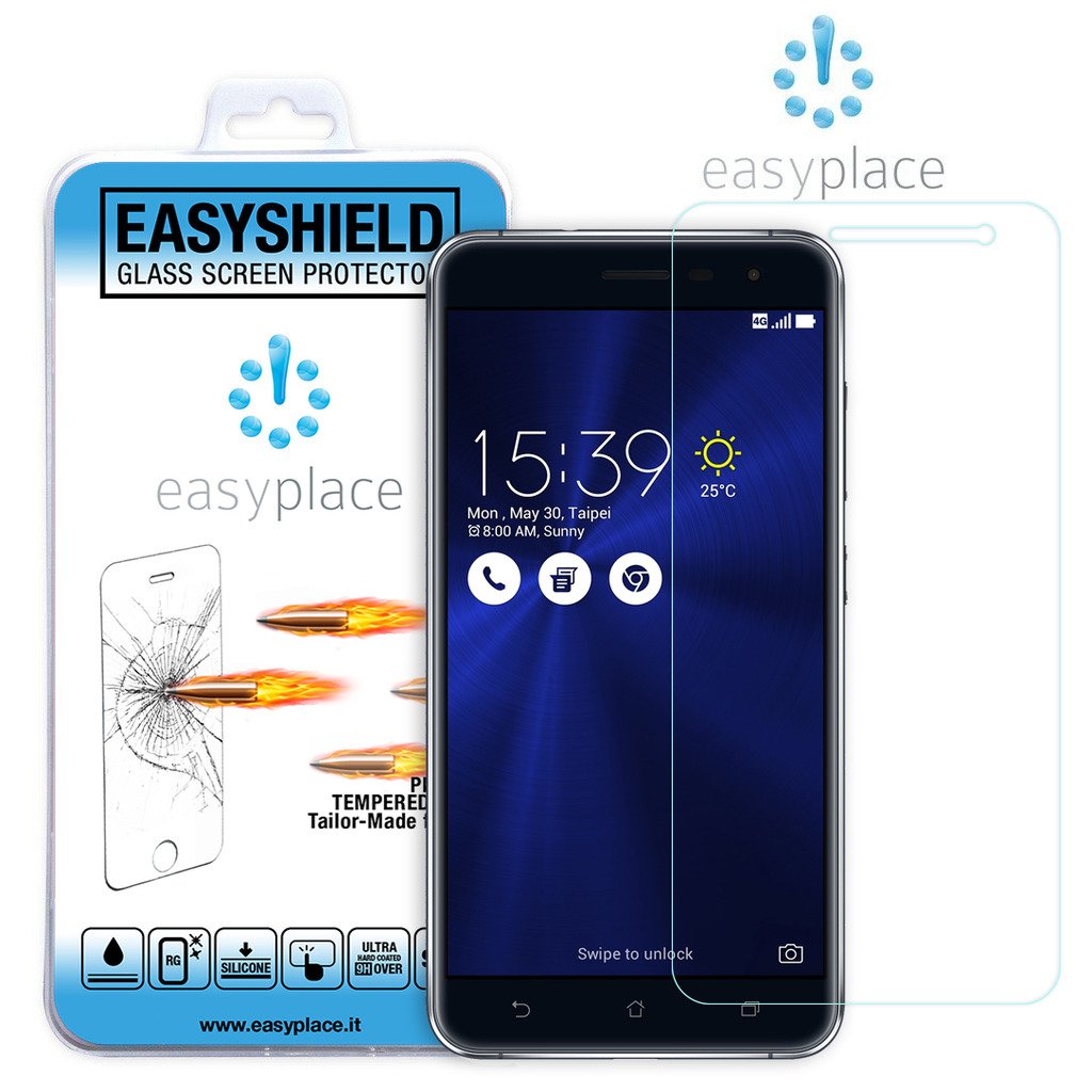 Ultra Slim Tempered Glass Screen Protector for Asus Zenfone 3 5.2 "(ze520) Ultra Tough. Completely Invisible, Zero Bubbles and perfectly fit