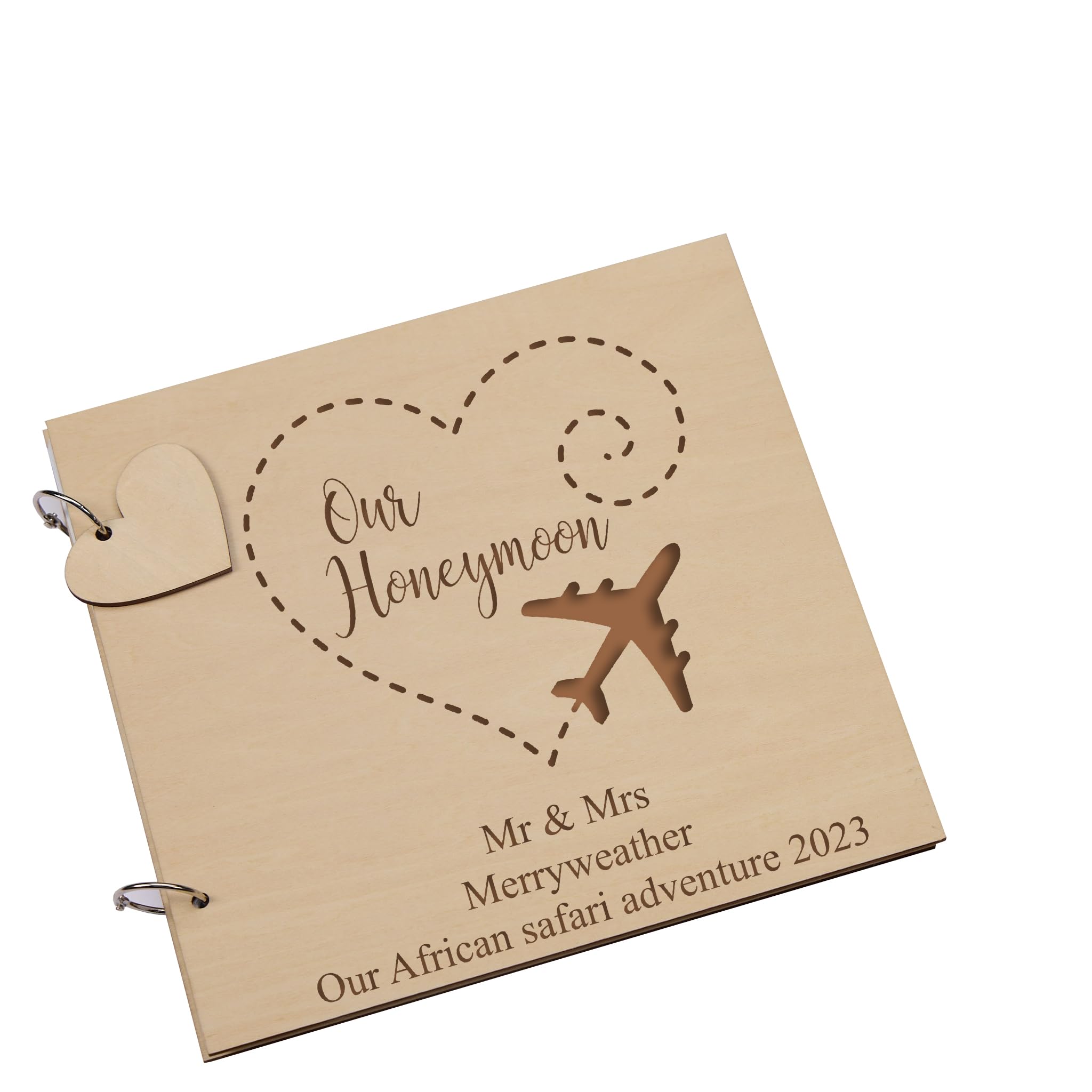 Ukgiftstoreonline Light Brown Personalised Honeymoon Memories Scrapbook Photo Album