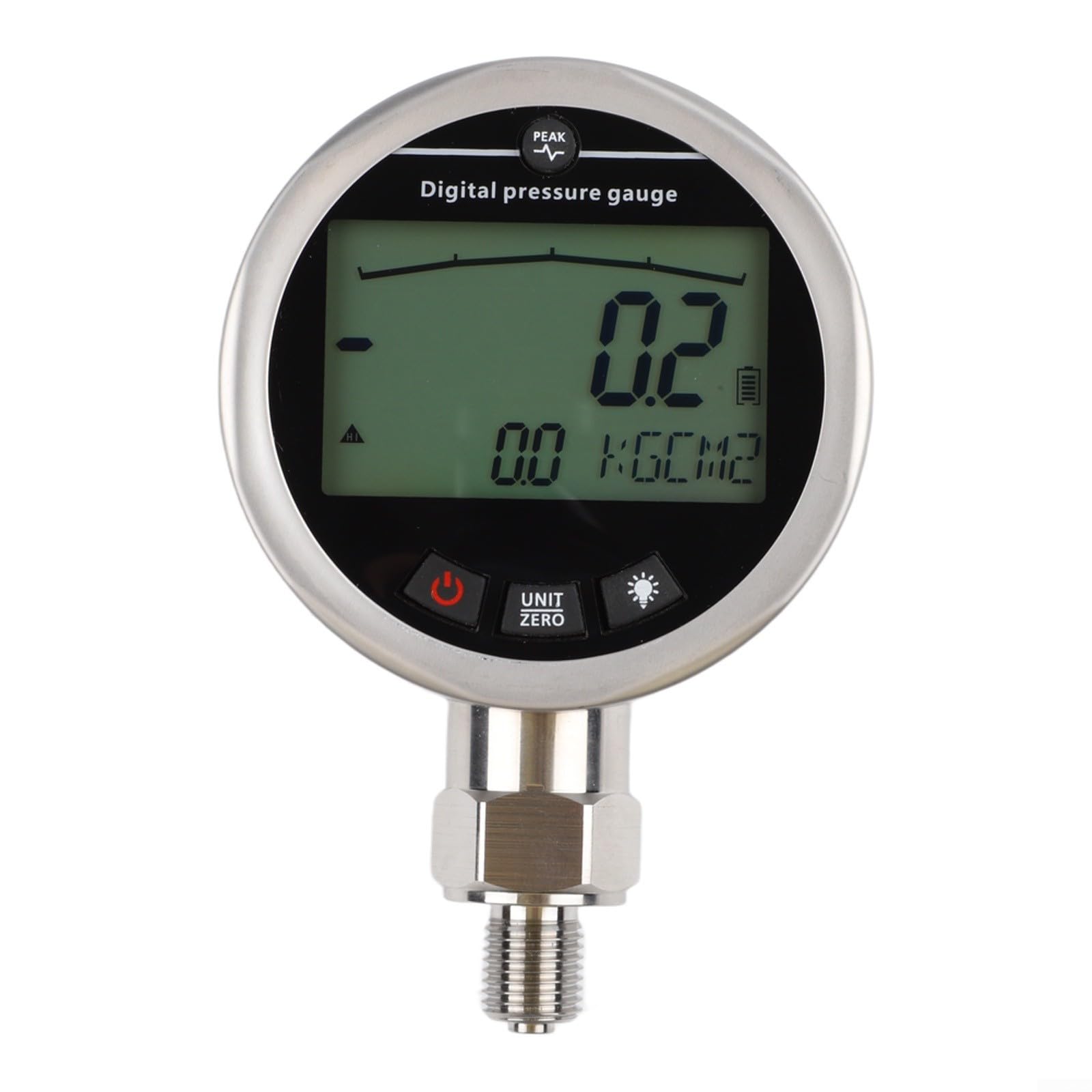Digitales Hydraulik Manometer G1/4 Edelstahl - Präzisions Druckmesser 0-60MPa mit LCD Hintergrundbeleuchtung für Wasser Gas Öl Test(0-60MPa)