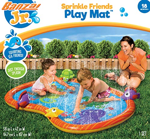 58 inch banzai sprinkle friends play mat, watermat