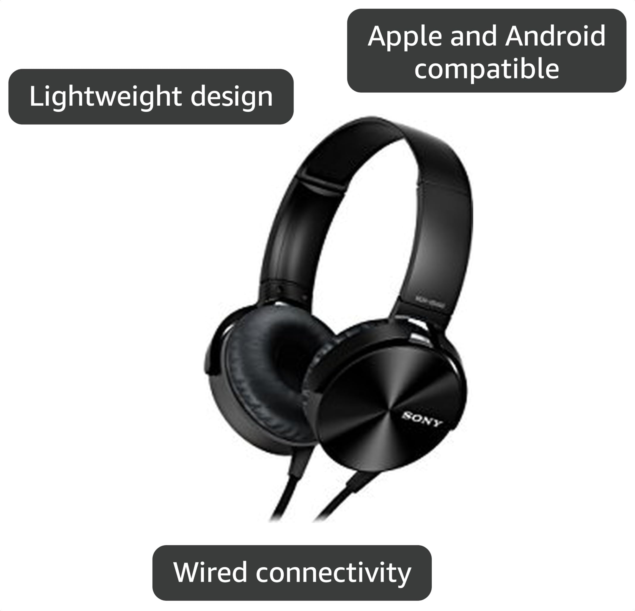Amazon.com: Sony Mdrxb450Ap Extra Bass Smartphone Headset (Black