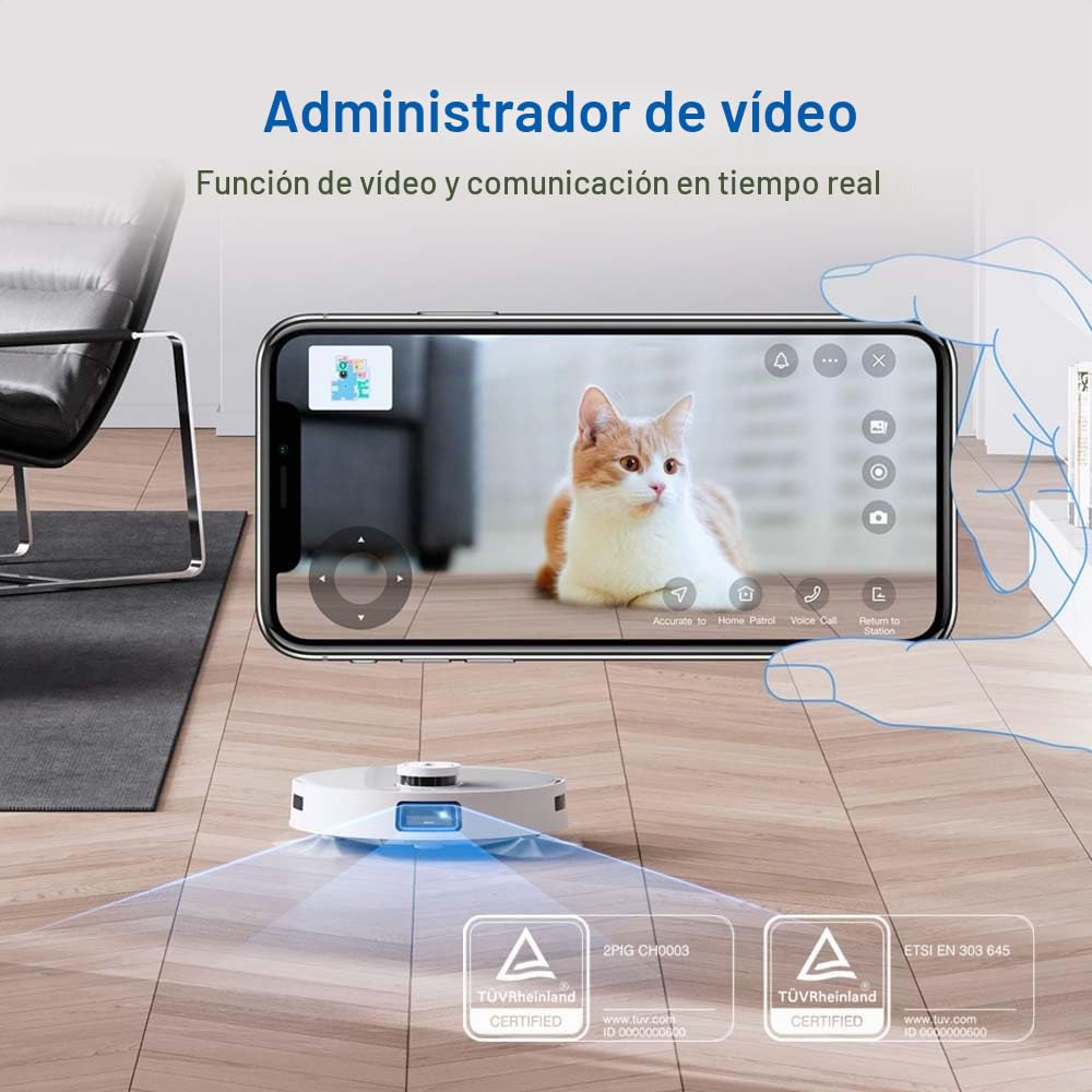 ECOVACS DEEBOT T10, Robot Aspirador con Mopas vibratorias (OZMO Pro 3.0), 3000Pa, reconocimiento de obstáculos con IA (AIVI 3.0), mapeo 3D, batería de 5200 mAh, Asistente de Voz YIKO