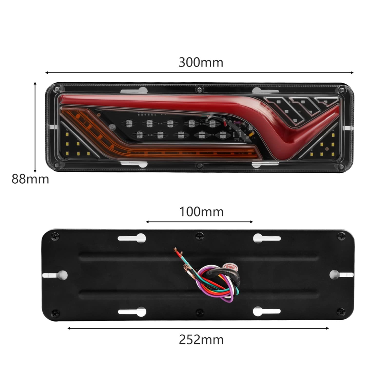 2PCS 12V-24V LED Fanale posteriore for camion Luci posteriori Indicatori di direzione Freno Segnale di retromarcia Lampada Rimorchio Camion Bus Camper Caravan RV Trattore