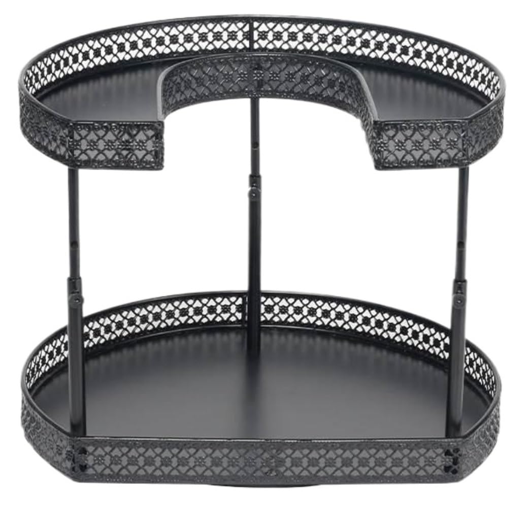 FYIYIEW spice rack, 2 Tier Spice Rack Organizer Rotating Metal For Cabinet Pantry Kitchen