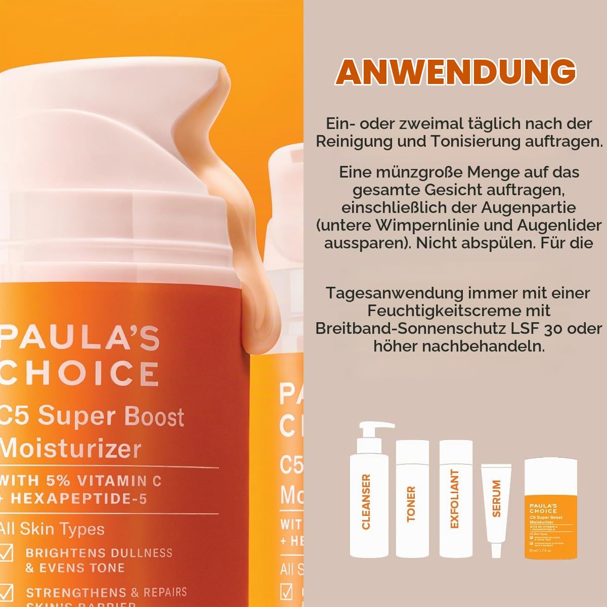 Paula's Choice C5 SUPER BOOST Nachtcreme, Anti-Aging, Gesichtscreme, 50 ml | Für Einen Natürlichen Glow - Minimiert Pigmentflecken & Verbessert Mattheit - Matter Teint - mit Vitamin C