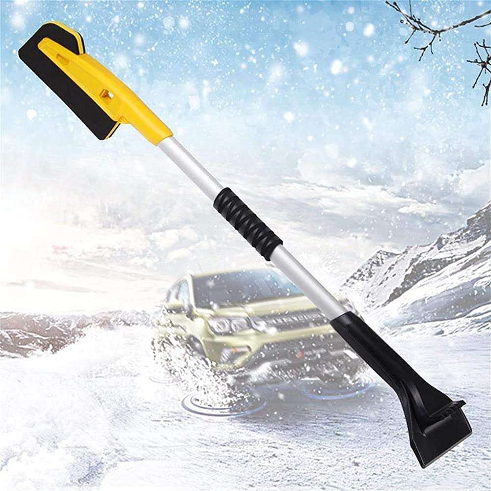 XMING 2 IN1 Telescopio Espuma Cepillo de Nieve Scaper de Hielo Desmontable, Cepillo de remoción de Nieve Auto de Invierno Cepillo de eliminación de Palas Extensibles for automóviles