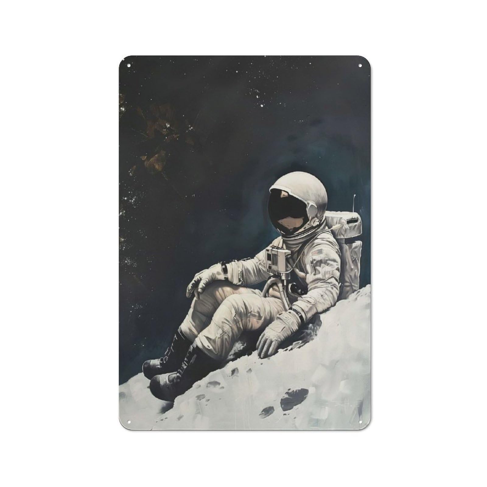 Junmoney Style Workshop Moon Serenity Tin Sign 30X20cm, Workshop Wall Decor For Tool Room, Garage, Studio Or Home Bar