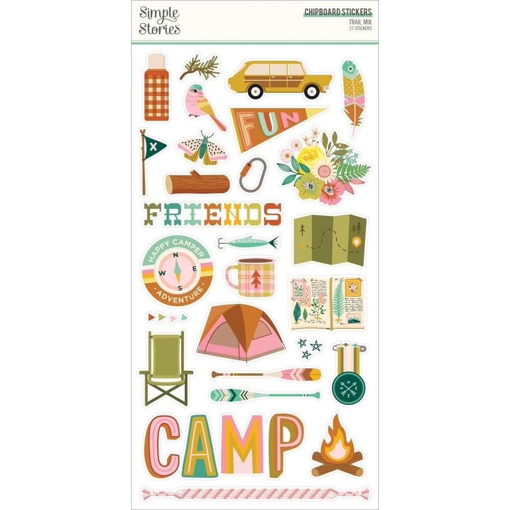 Autocollants Trail Mix Chipboard Stickers pour immortaliser vos randonnées