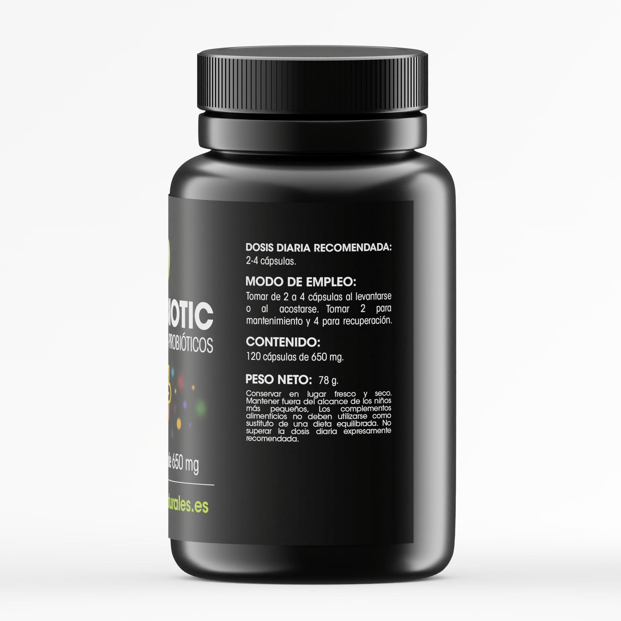 Probióticos y Prebióticos con Ácido Fúlvico - Fórmula Única Para Reparar y Mejorar la Flora Intestinal - 120 cápsulas de 650mg