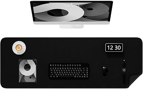 Miniatura 28 de Alfombrilla de escritorio, 60 x 35 cm, de piel sintética, antideslizante, alfombrilla grande para mouse para escritorio, impermeable, almohadilla de