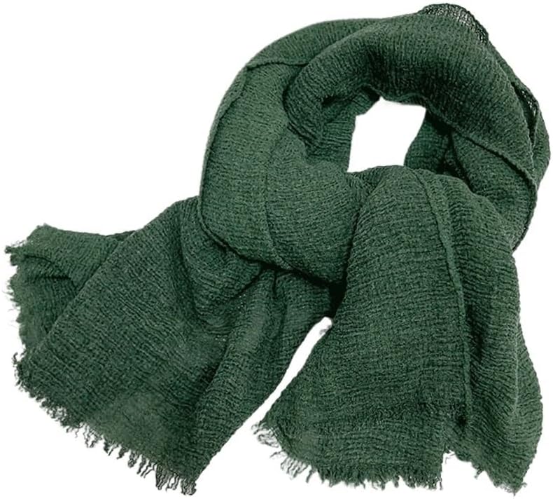 Solid color cotton and linen scarf versatile retro shawl neck protection