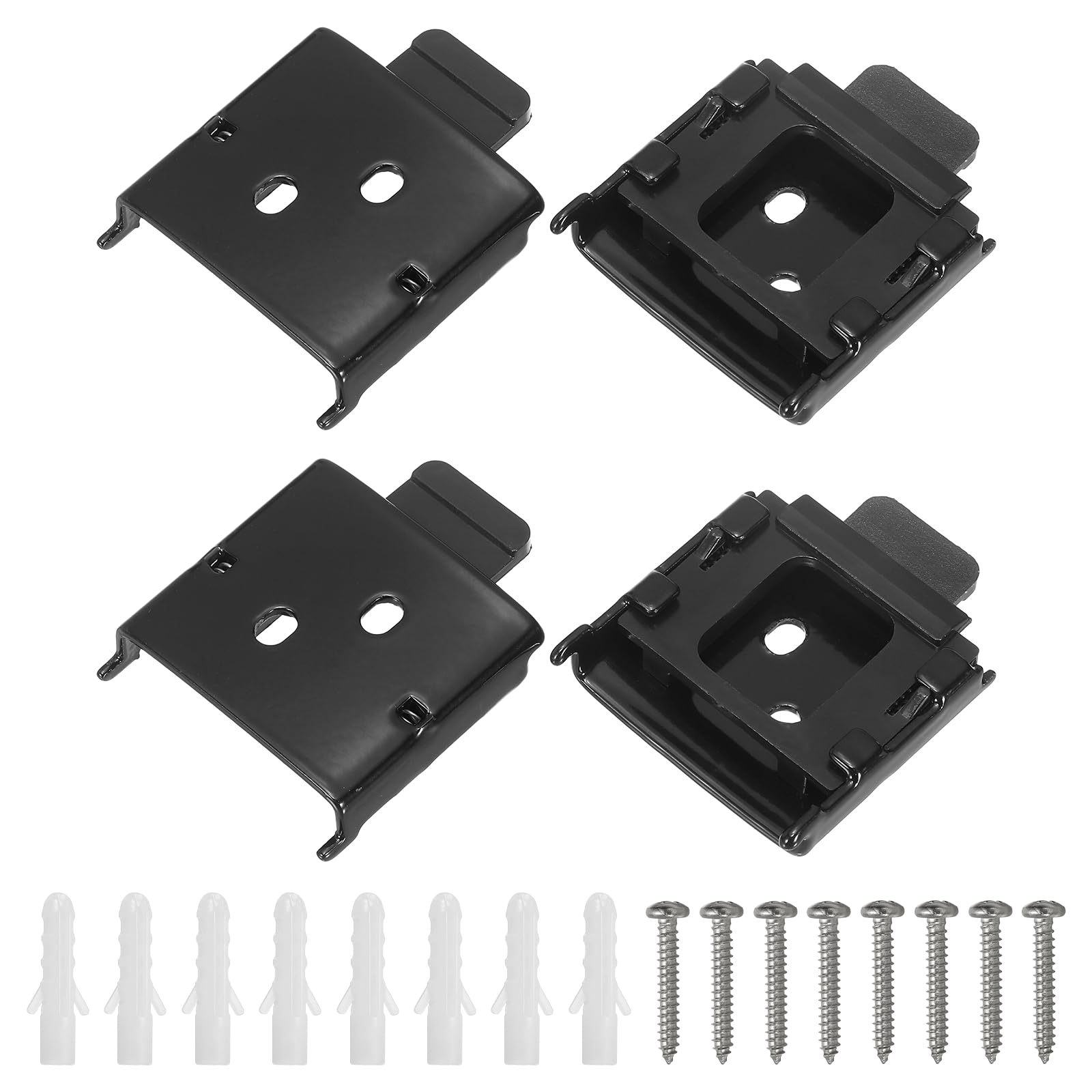 Photo 1 of uxcell Metal Roller Blind Mounting Brackets, Black, 4 Pack