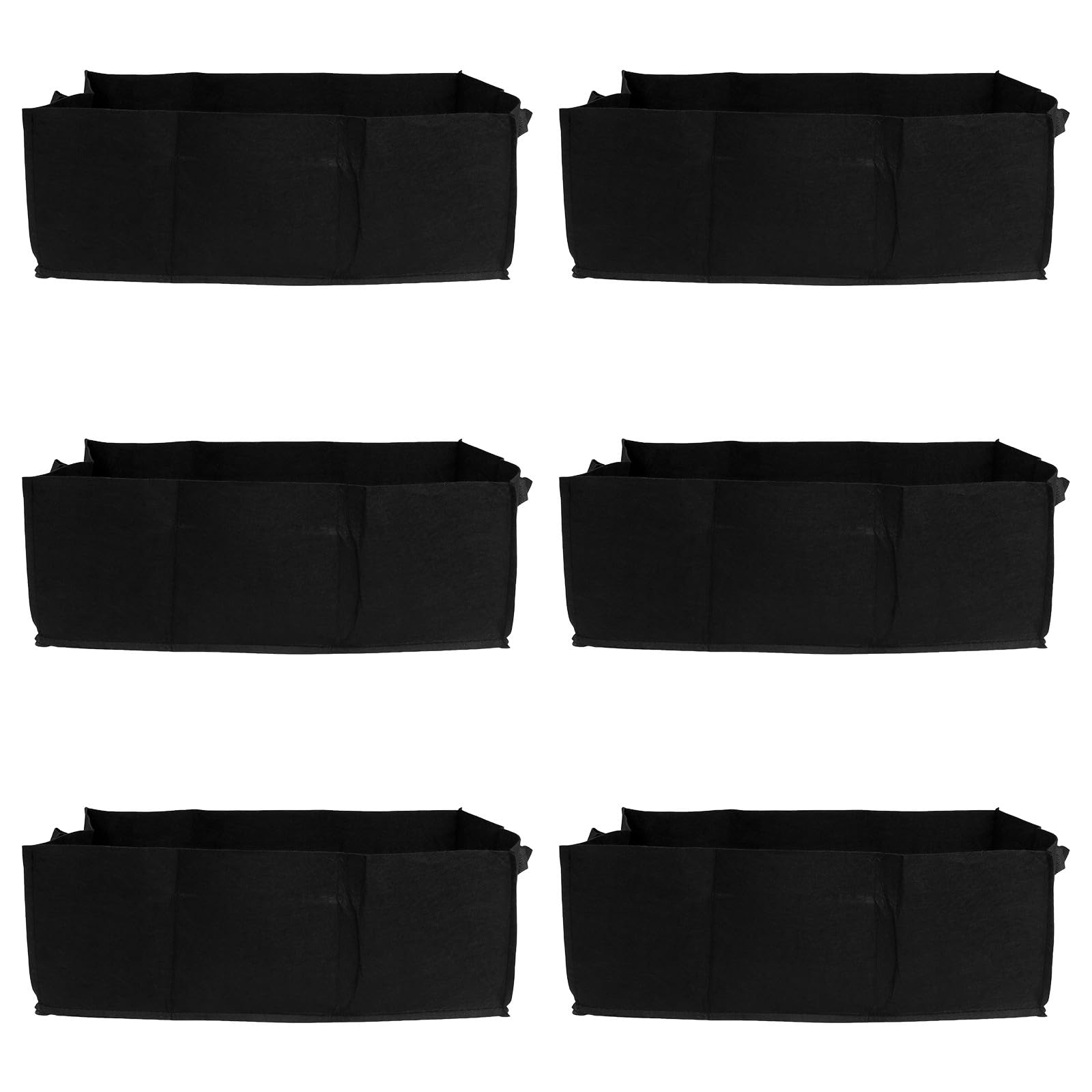 KESYOO Bolsas de Cultivo Reutilizables de Tela No Tejida Negras, Tamaño Grande 60x30x20 Cm, Paquete de 6 Unidades para Siembra en Jardín, Huerto y Balcón, Bolsa de Crecimiento