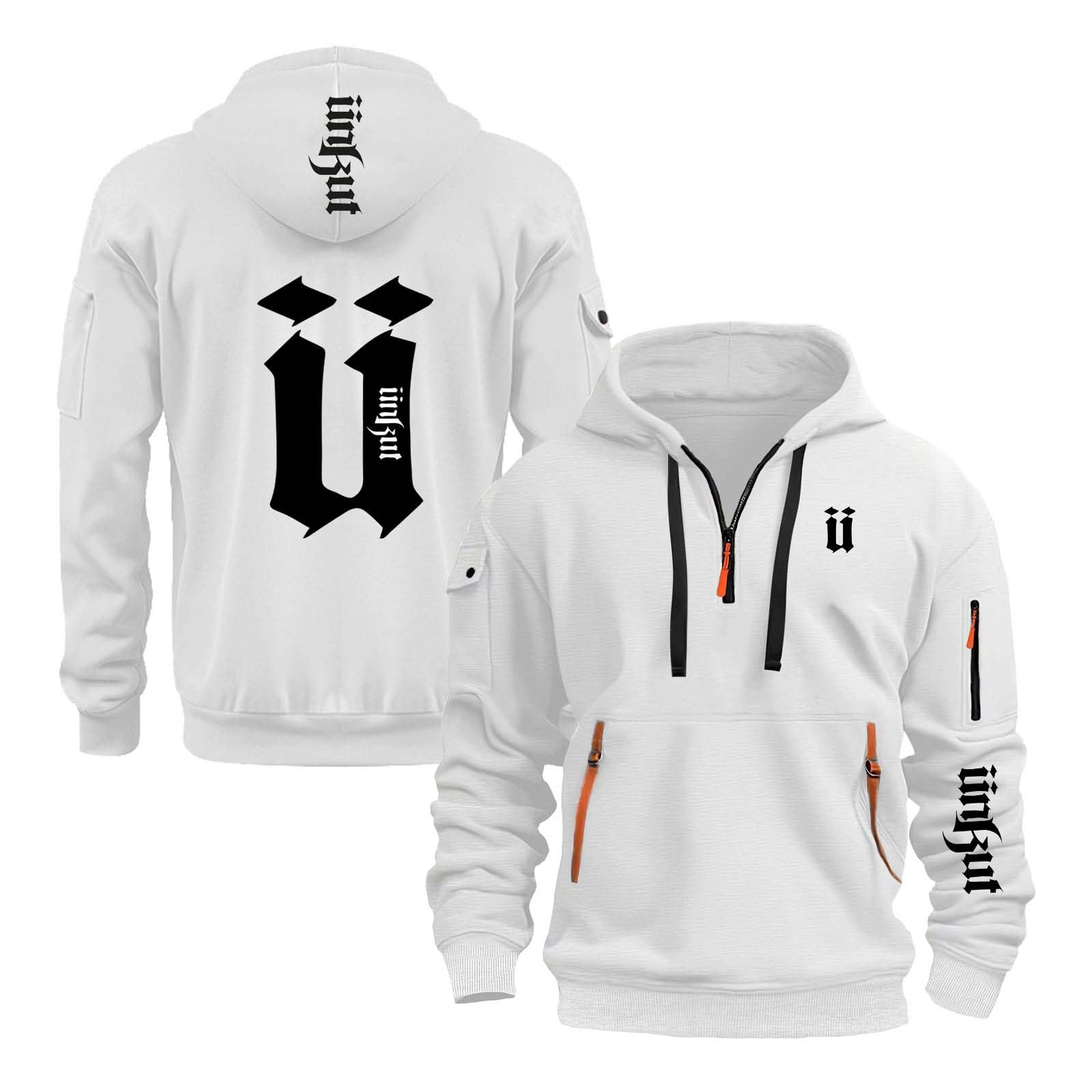 TZPTZNVF Men‘s Hoodies Comfort Tops Hoody for U.n.k.u.t Half Zip Jacket Hooded Sweatshirts Spring Autumn Outwear Long Sleeve Tracksuit Print Plain Coat-BS||xx_l