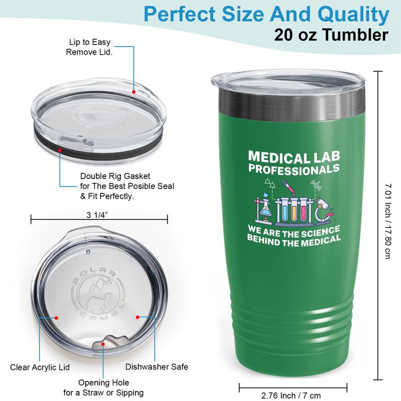 Flairy Land Med Laboratory Professionals Tumbler 20oz Green -Med Laboratory Professionals B - Doctor Pharmacist Nurse Pediatrician Lab Scientist Lab Assistant Biologist Microbiology