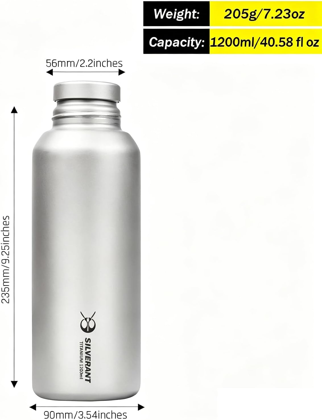 SILVERANT Titanium Bottle Leakproof Outdoor Camping Hiking Sports Water Bottle with Insulating Thermal Sleeve and Clip Loop Cap
