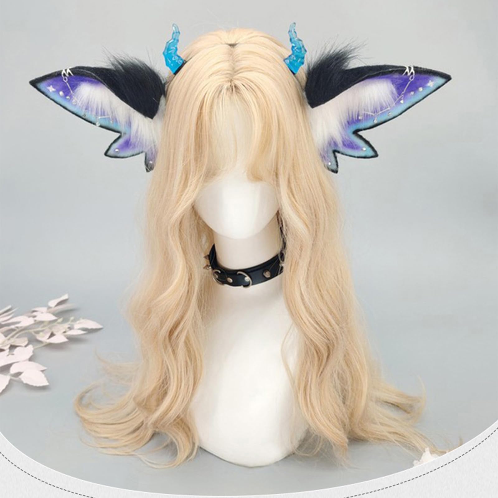 Diadema con orejas de animales de peluche, cómoda diadema étnica para fiestas de cosplay, fiestas y festivales de música, gorro de felpa suave