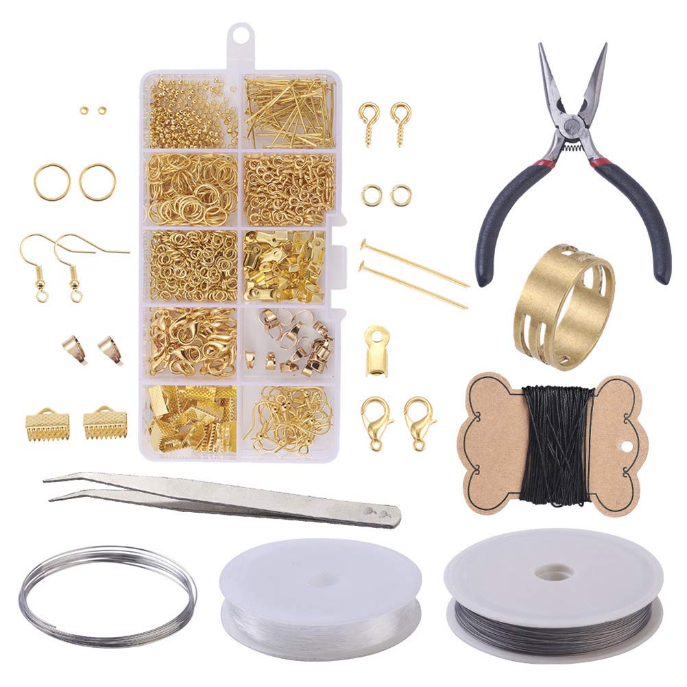SUPVOX Golden Jewelry Findings Set Earring Making Accessories Earring Parts Kit with Tool