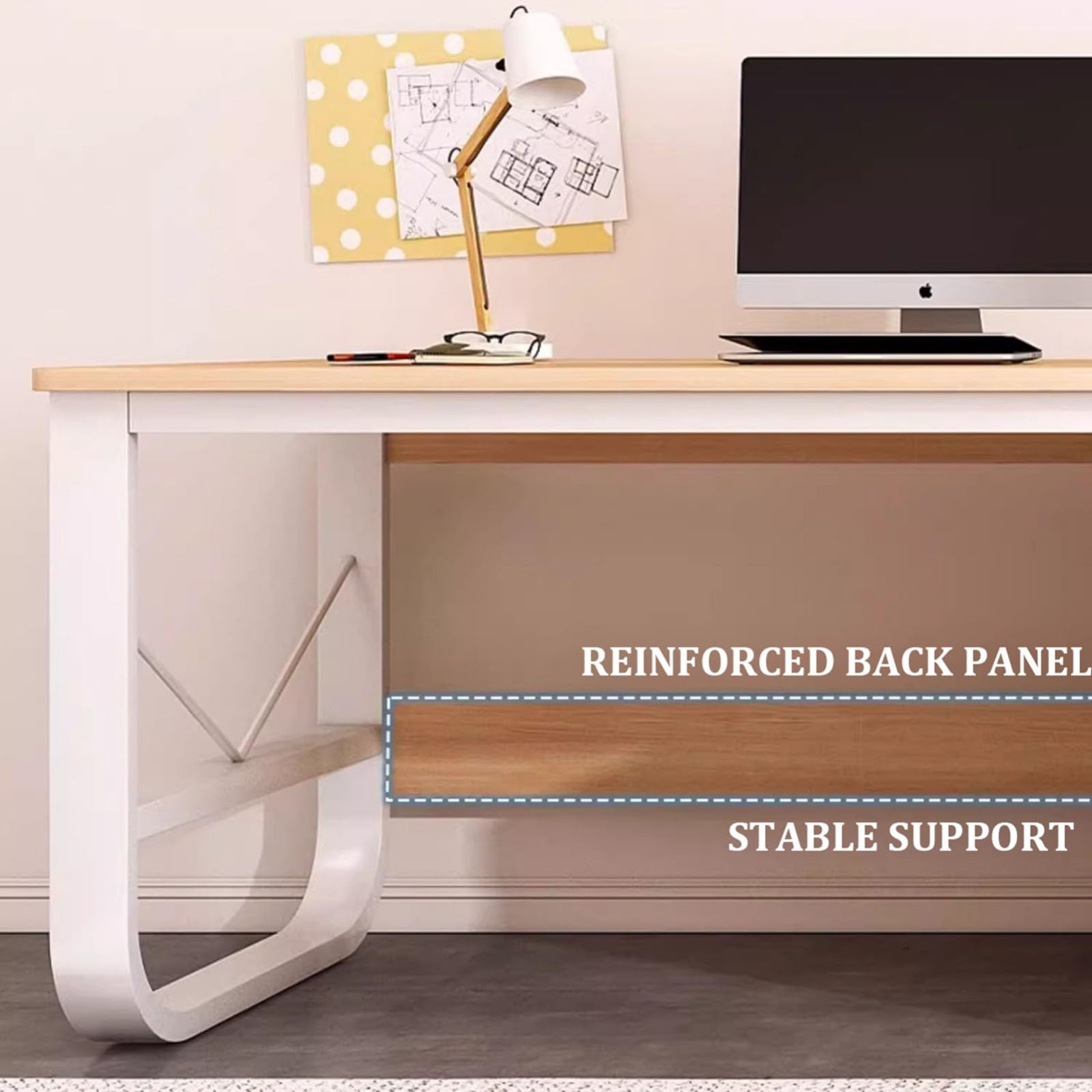 Mesa de Oficina 200/240 X 48 X 73 Cm,Escritorio Doble para Dos Personas con Cajones de Gran Capacidad,Mesa Ordenador con Gestión de Cables y Diseño Moderno para Despacho y Uso en El Hogar C,240CM