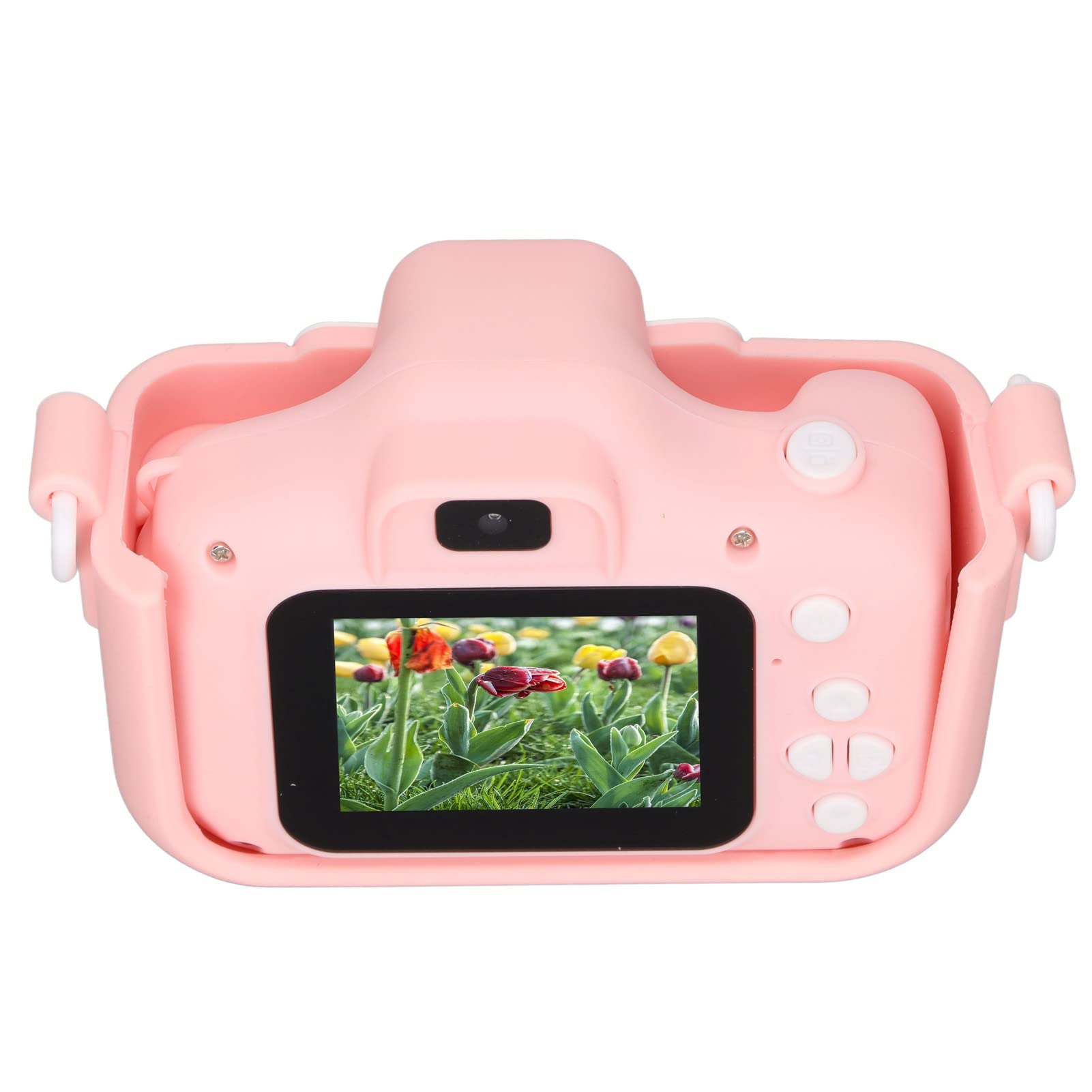 Cyfrowa kamera wideo dla dzieci z funkcją MP3, wbudowanymi grami edukacyjnymi, materiałem silikonowym, prezentem na Boże Narodzenie Urodziny(Pink with memory card and card reader)