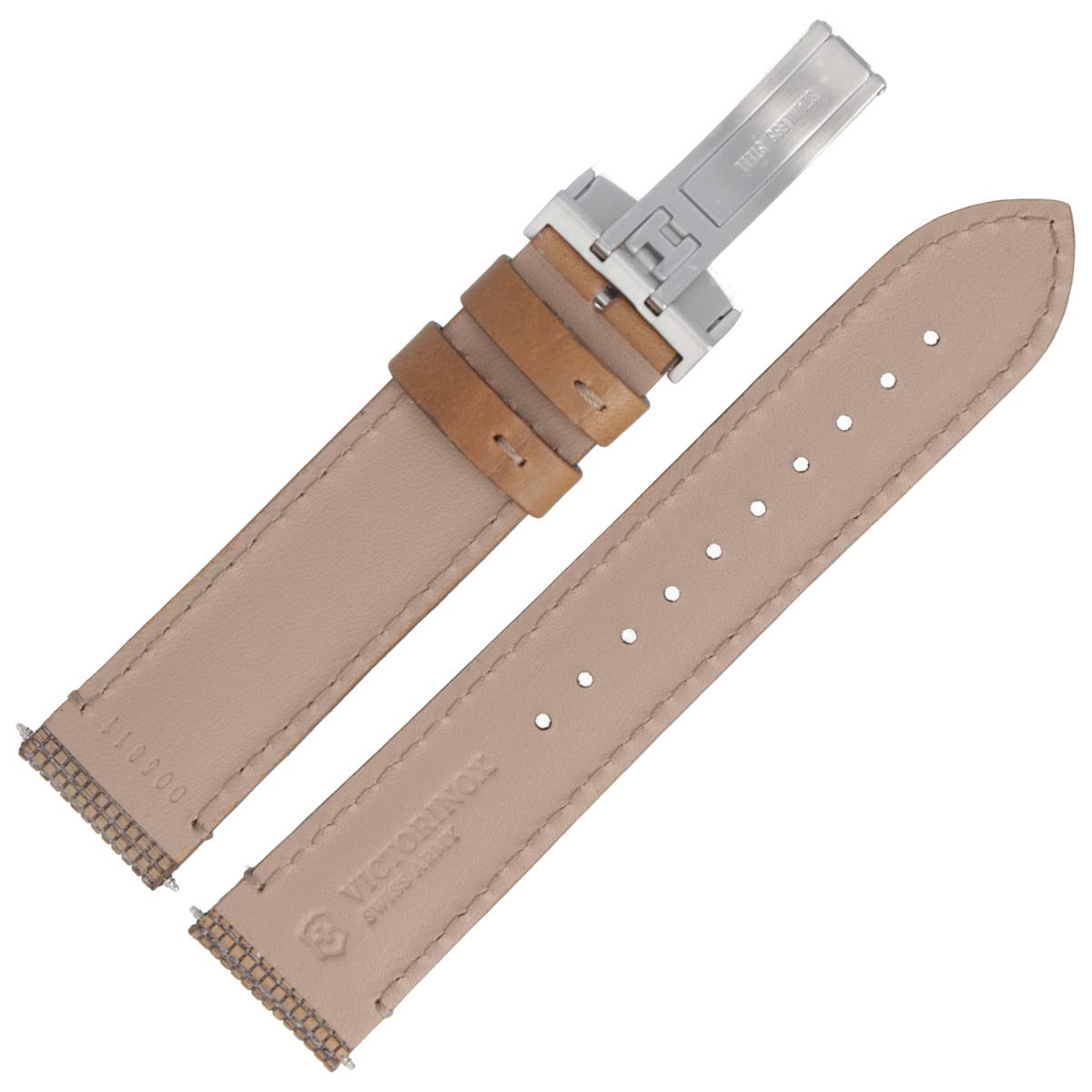 Victorinox Uhrenarmband 21 mm Leder Braun Muster - 5811