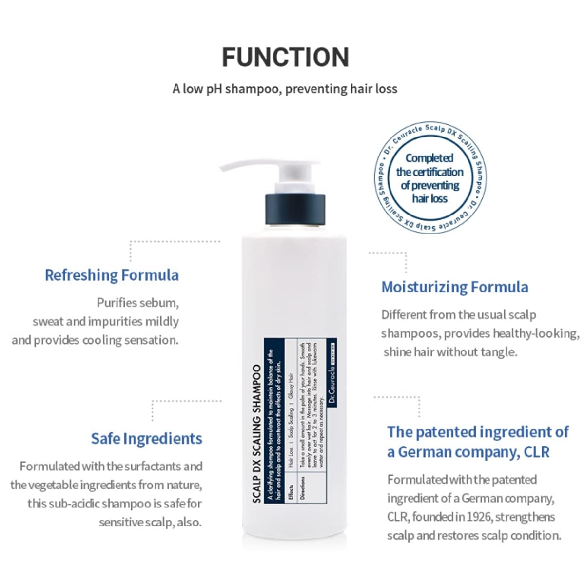 Dr.Ceuracle Scalp DX Shampoo 16.9 fl.oz. | Cooling Mask for Refreshed, Relieved, and Strengthened Scalp