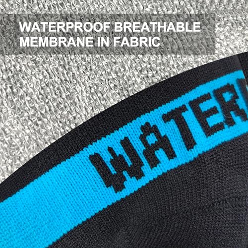 DexShell Waterproof Socks Coolmax Cushioned Inner Hiking Trekking For Men and Women, Coolvent Aqua Blue Stripe, Mid Calf Unisex X Large