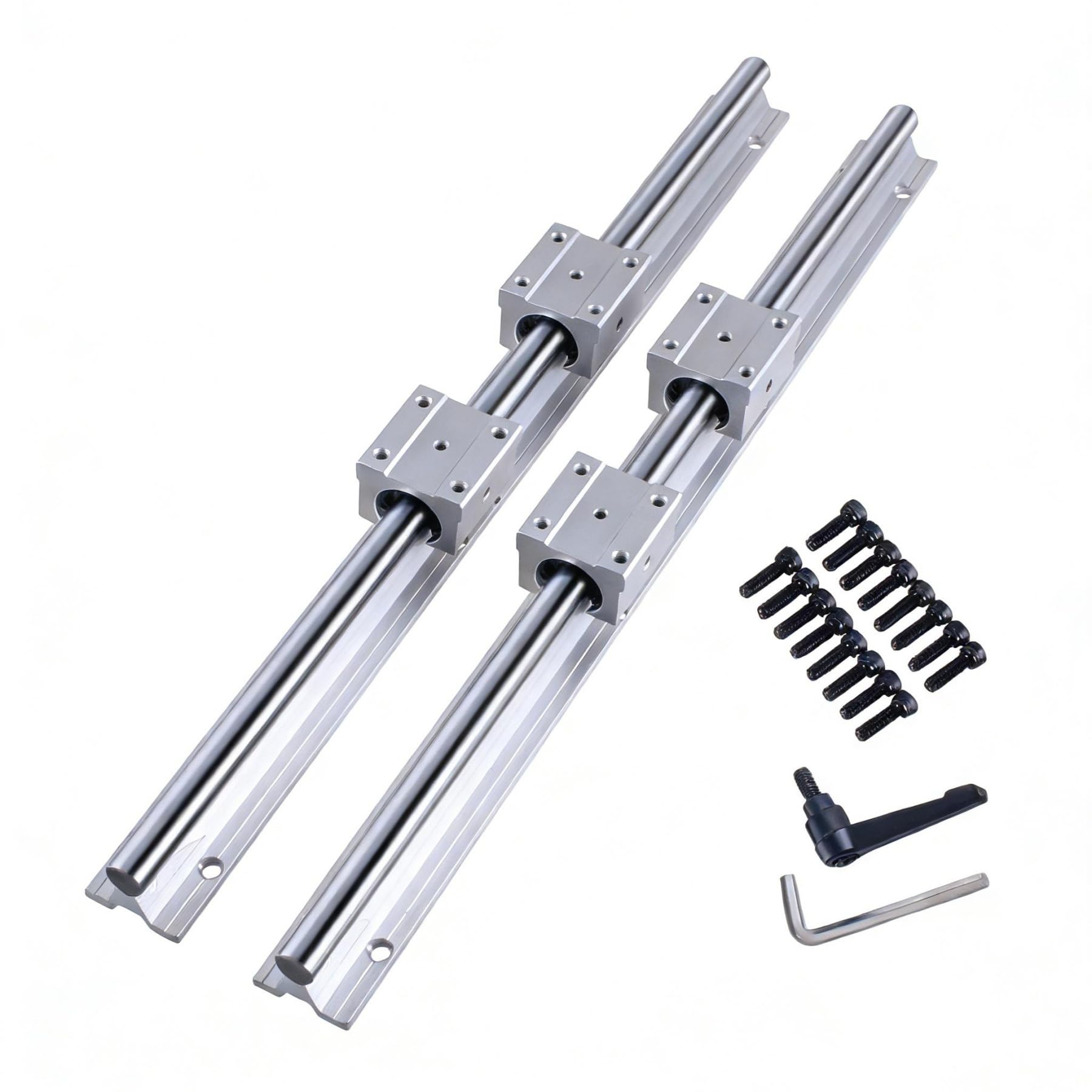 Linearführung SBR16 1500mm 2 x Linearschienen und 4 x Lagerblöcke, Linearschienenlänge 1500 mm Linearschienen für Maschinen und automatisierte Geräte (SBR16-1500)