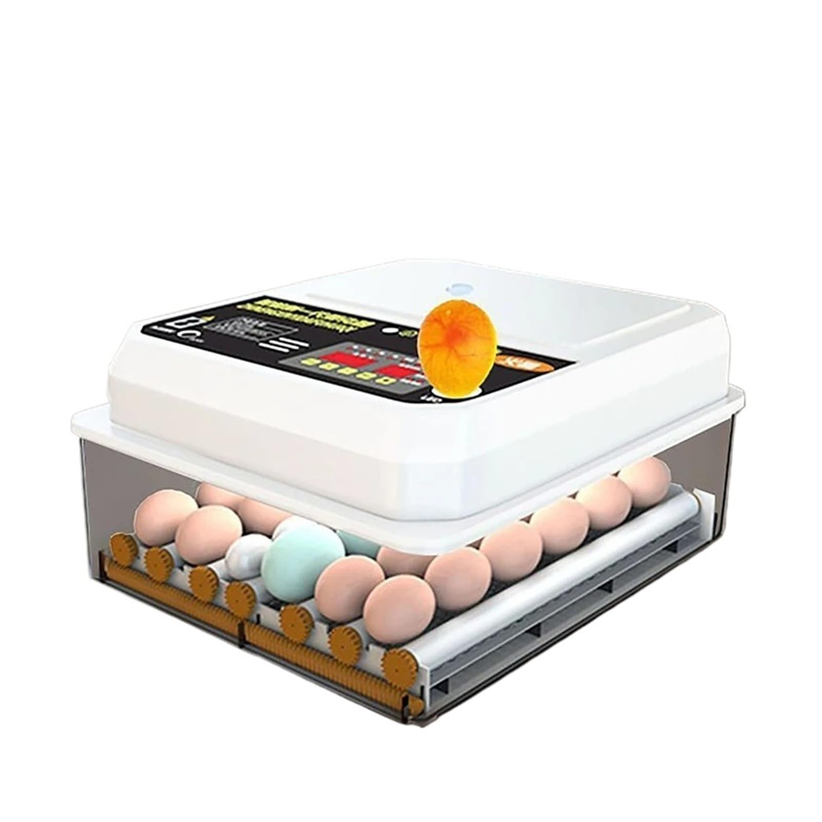 Incubadora de 24 huevos eléctrica dual inteligente totalmente automática for pollos, patos, gansos, palomas, granjas avícolas, criadora de aves. Rendimiento alto
