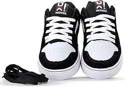 Tênis Skate Skatista Masculino Feminino Camurça Preto Branco Sola Colada Costurada