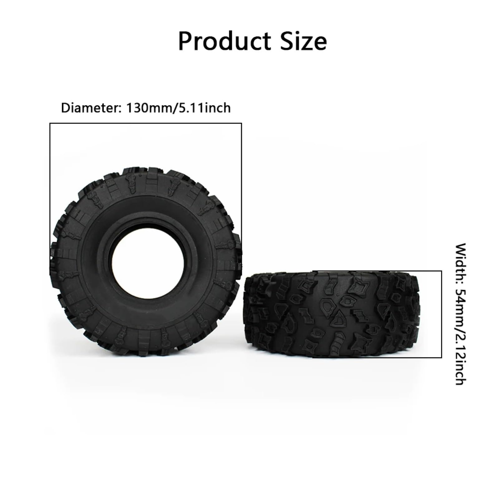 RC Pneumatici Ricambi Per 4 Pezzi 130 * 54 Mm Diametro 2 Pollici Pneumatici Pelli Telecomando Per Arrampicata Accessori Per Auto E Aggiornamenti Sostituzione Riparazione
