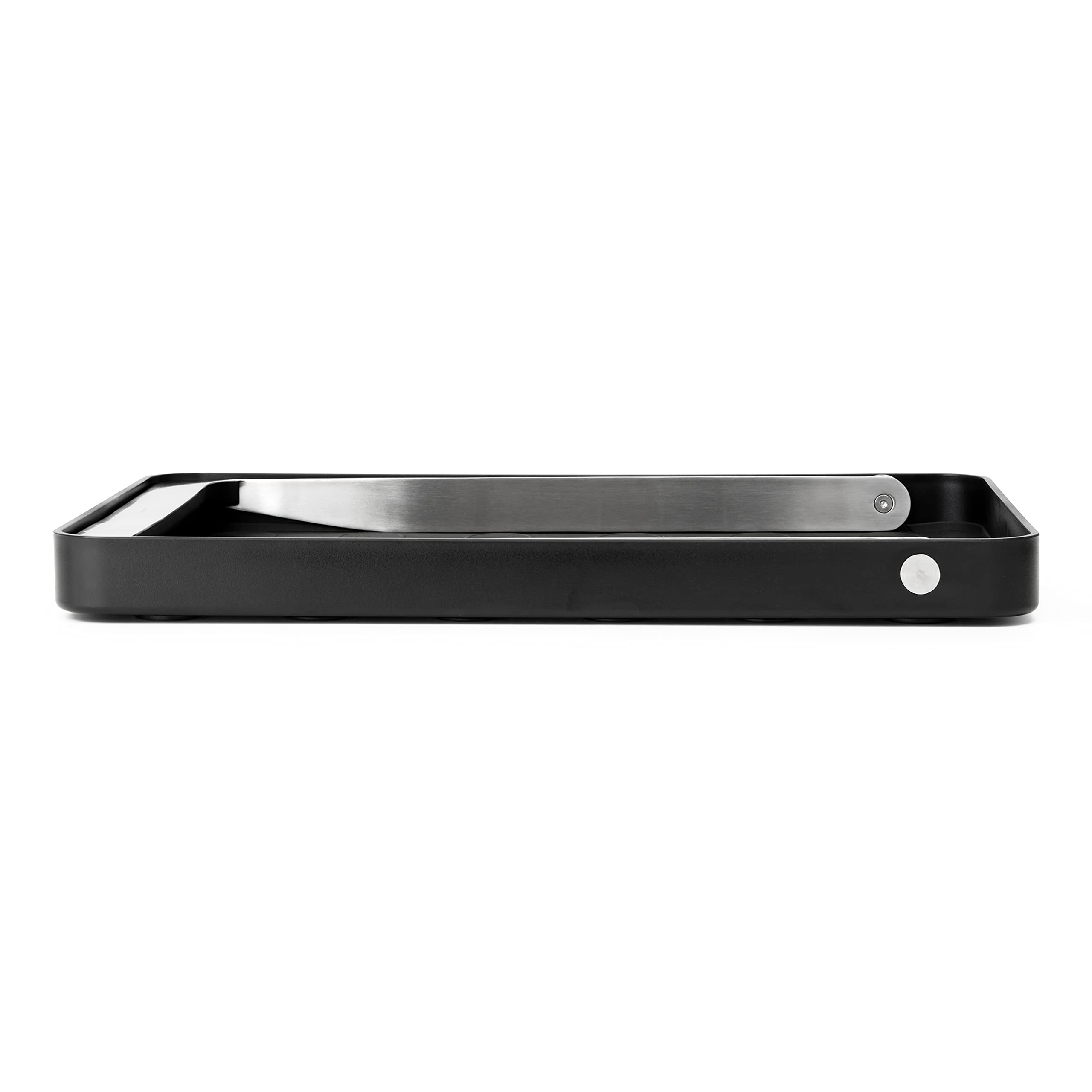 Stelton Serviertablett Take Away - Minimalistisches Tablett mit klappbarem Griff, rutschfester Gummifläche - ABS-Kunststoff & Edelstahl - Einhändige Servierplatte für Getränke, Frühstück