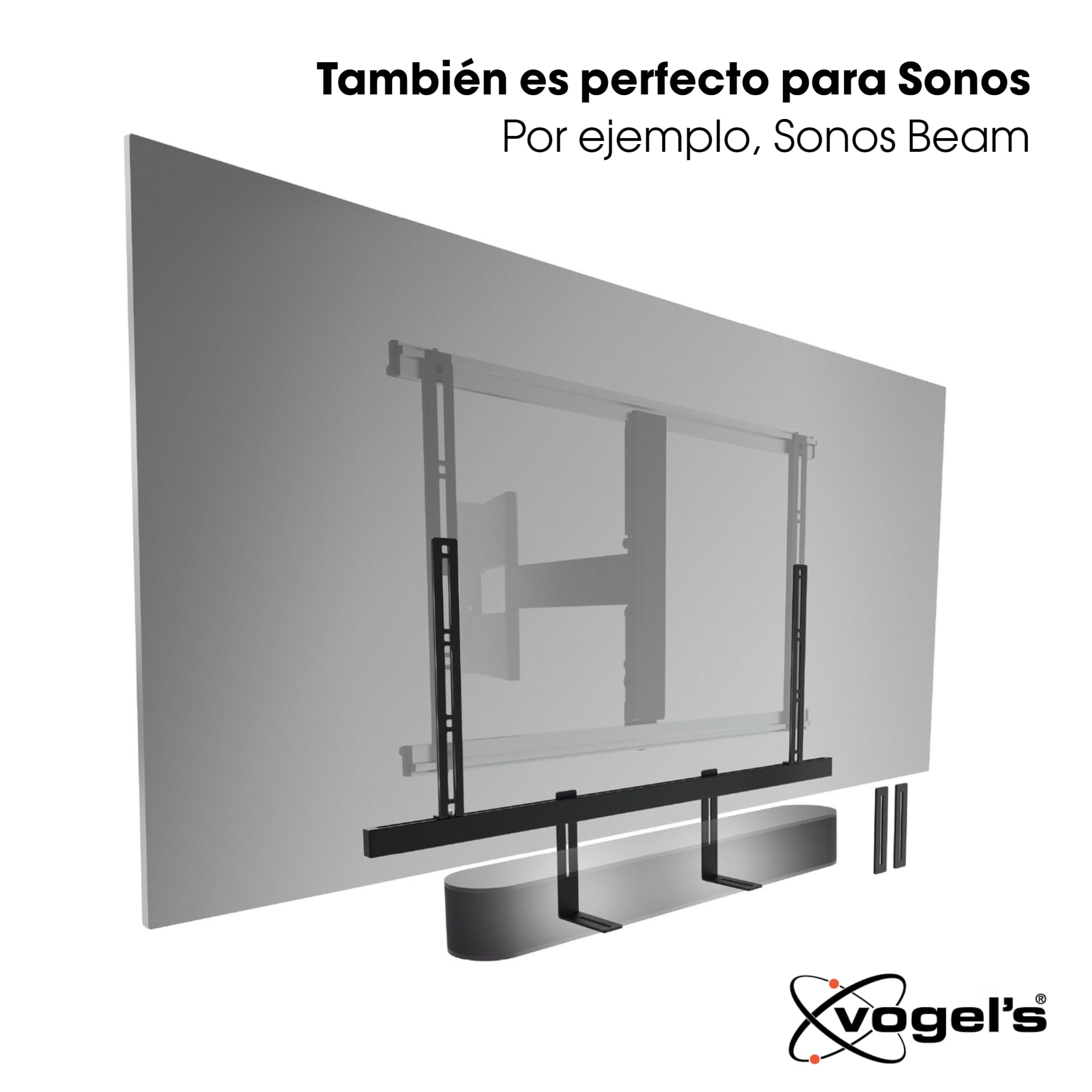 Vogel's Sound 3550 Soporte de Barra de Sonido Universal, También es Compatible con Bose soundbar 500/700, Sonos ARC/Beam/Playbar, Samsung, Sony, LG y JBL, VESA 100 x 600, MAX. 6,5 kg