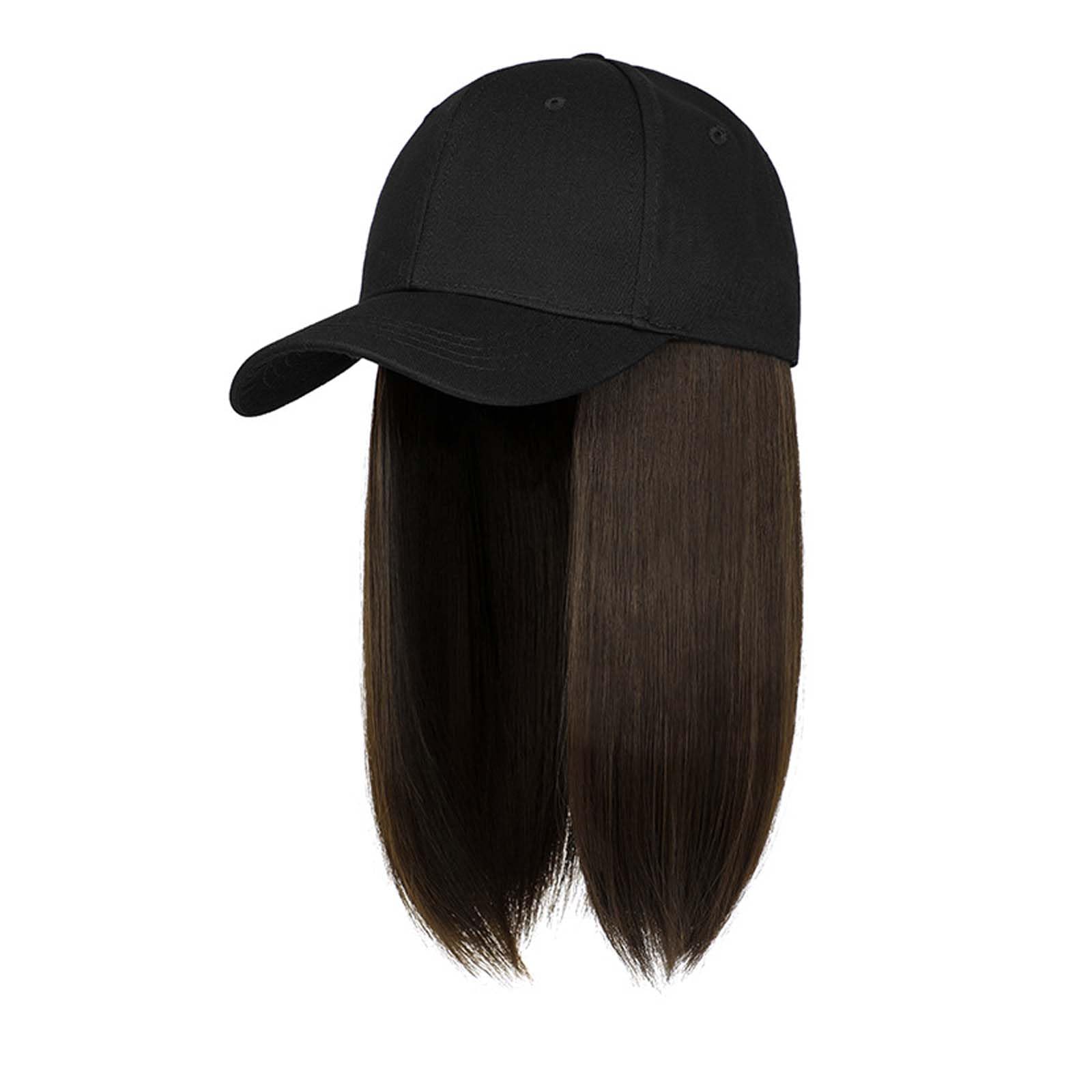WUODHTW Women's Baseball Cap with Detachable Duckbill Visor and Straight Hair