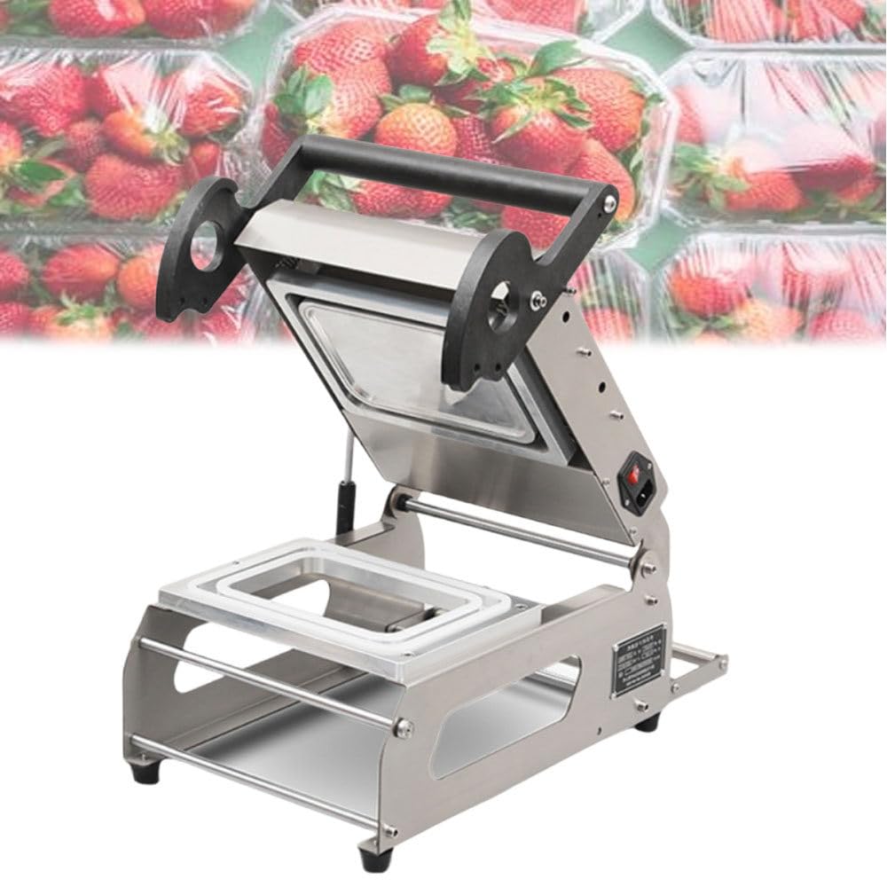 Halbautomatische Lebensmittel Verpackungsmaschine,Heißsiegelgerät Für Fleischschalen Und Takeaway Boxen,7-8 Mal/Minute Effizienz,Für Supermärkte Und Gastronomie 140 * 140mm