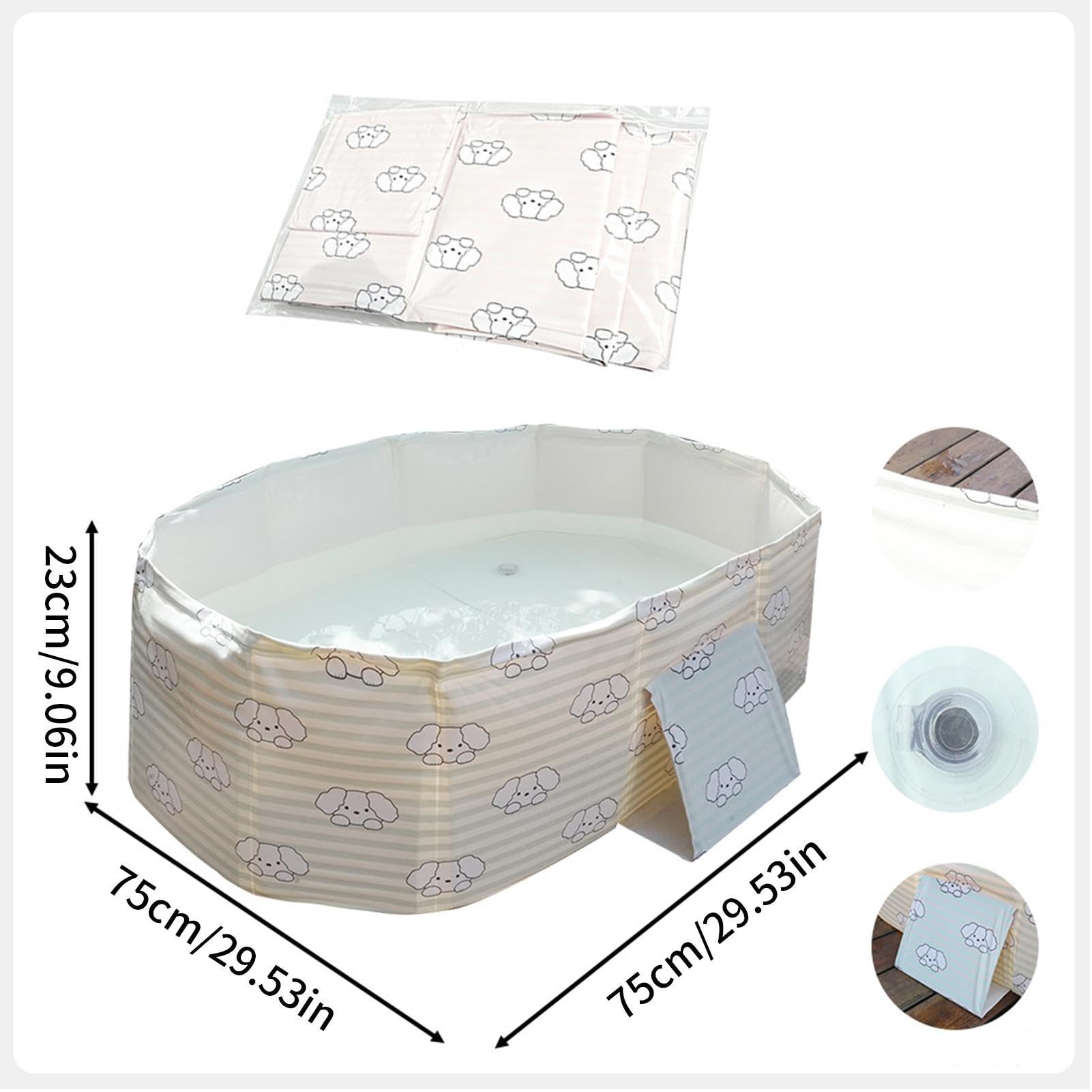 Piscina De Chapoteo Para Perros Plegable Antideslizante Portátil Bañera de