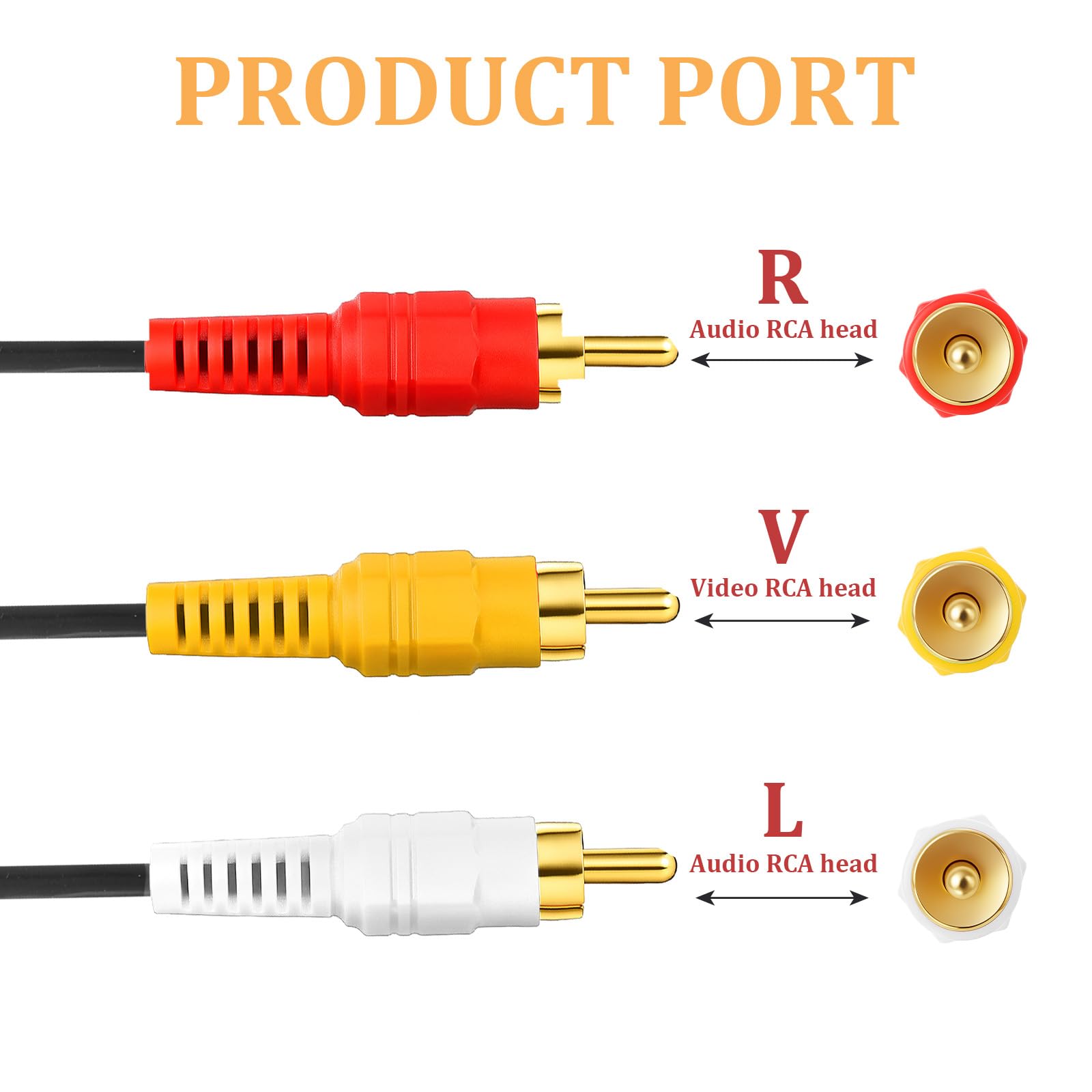 Snapklik.com : 10FT RCA Audio Video Composite Cable, AV Cable Red/White ...