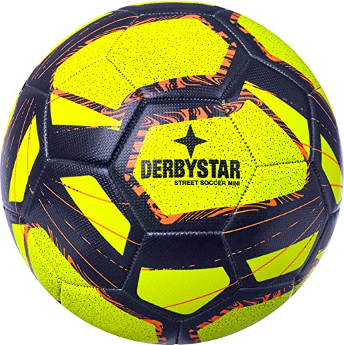 Derbystar Mini Street Soccer Voetbalballen, geel, blauw, oranje, 47 cm