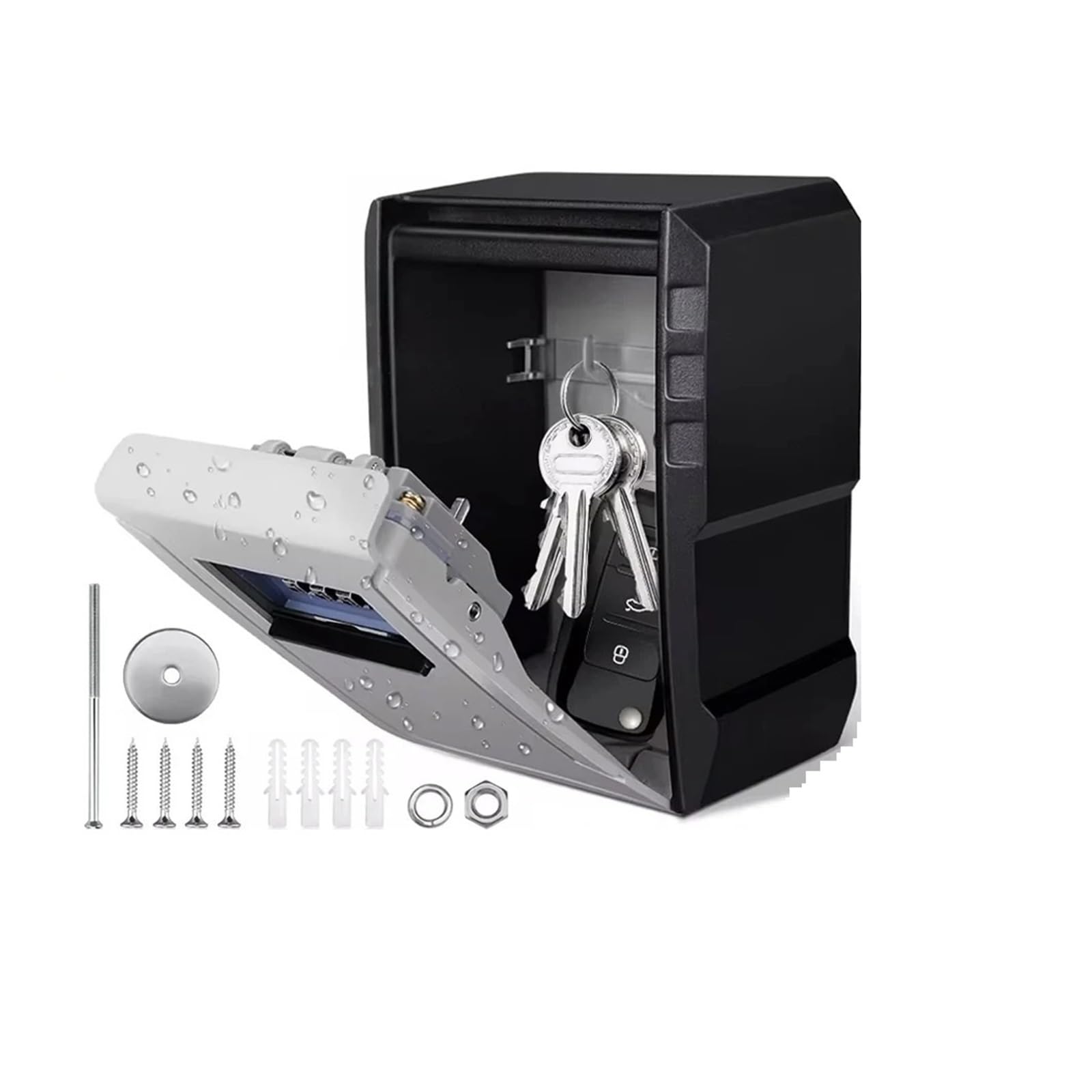 Caja fuerte de metal para les de pared con bloqueo de contraseña de 4 dígitos waterproof resistente al robo gran capacidad almacenamiento seguro para el hogar oficina y exteriores (1 unidad