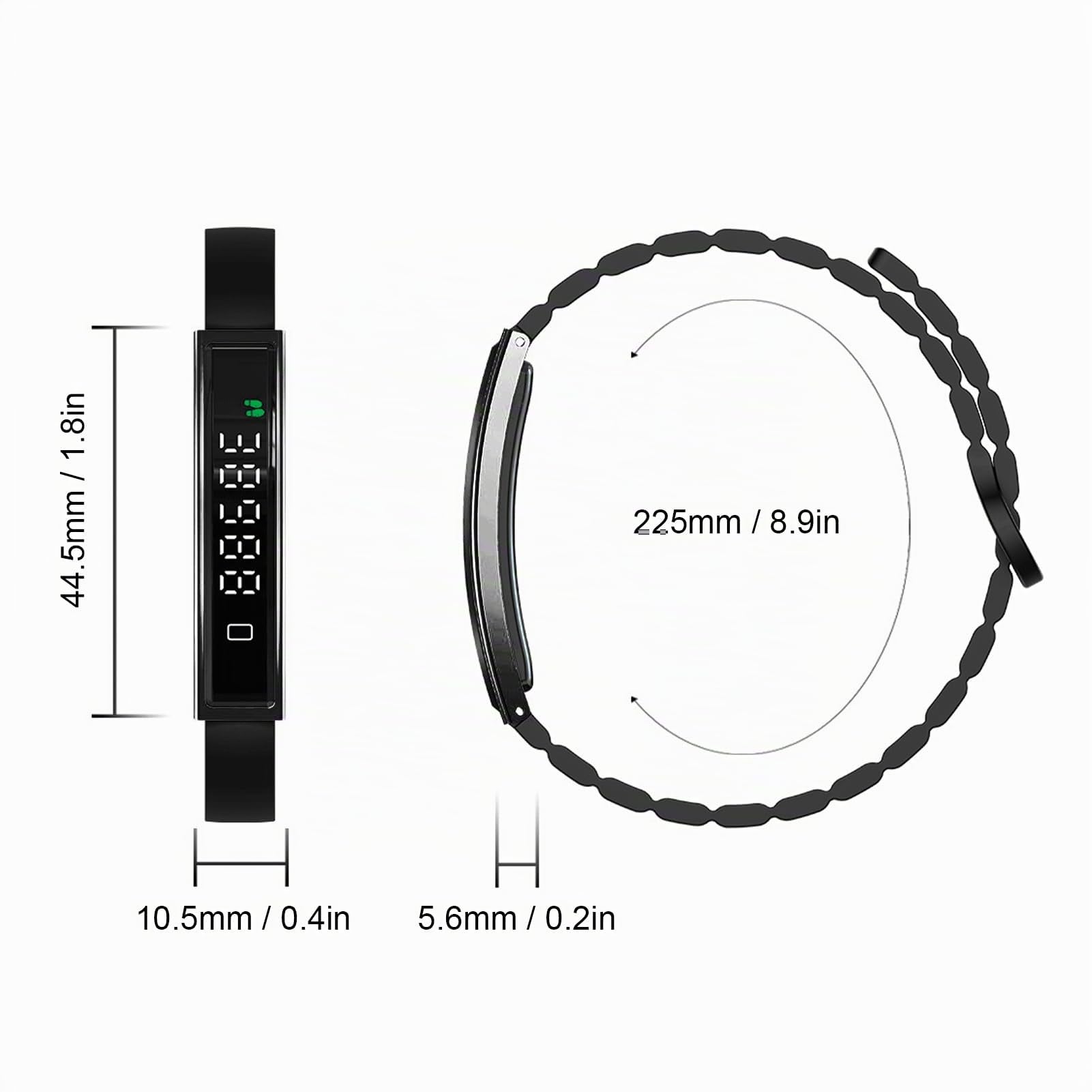 Pulsera Inteligente, Banda de Rastreador de Fitness 16.5G, Obturador Remoto, 5.6 Mm Delgado, Recordatorio de Llamadas, IP68 Impermeable, Informes Semanales, para Teléfonos y (Black)