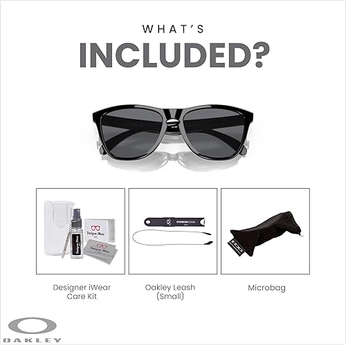 Miniatura 3 de Oakley Frogskins OO9013 - Gafas de sol cuadradas para hombre + correa + paquete con kit de gafas de diseñador iWear