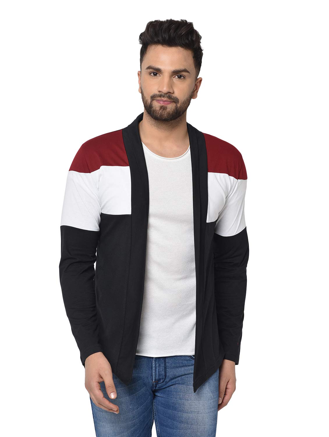 Glito Men's Cotton Collared Neck Cardigan (GSC-01_Multicolour_S) - Image 7 thumbnail
