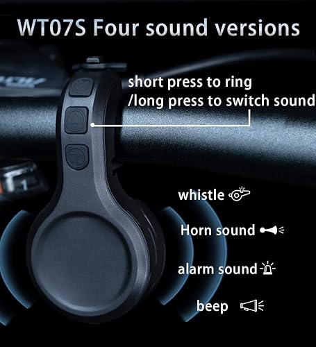 Miniatura 9 de Bocina de bicicleta eléctrica con control remoto, alarma de bicicleta de volumen ajustable para adultos, campana de bicicleta con batería de larga