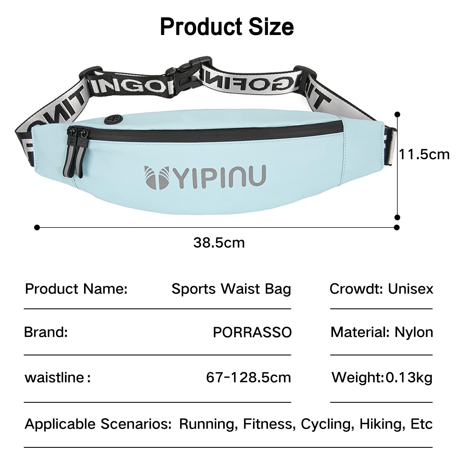 Riñonera Bum Bag Ligera Impermeable Riñoneras con Conector de Auriculares Diseño Reflectante Cinturón Ajustable Bolsa para Hombres Mujeres Correr Senderismo Viajar Ciclismo Azul Marino